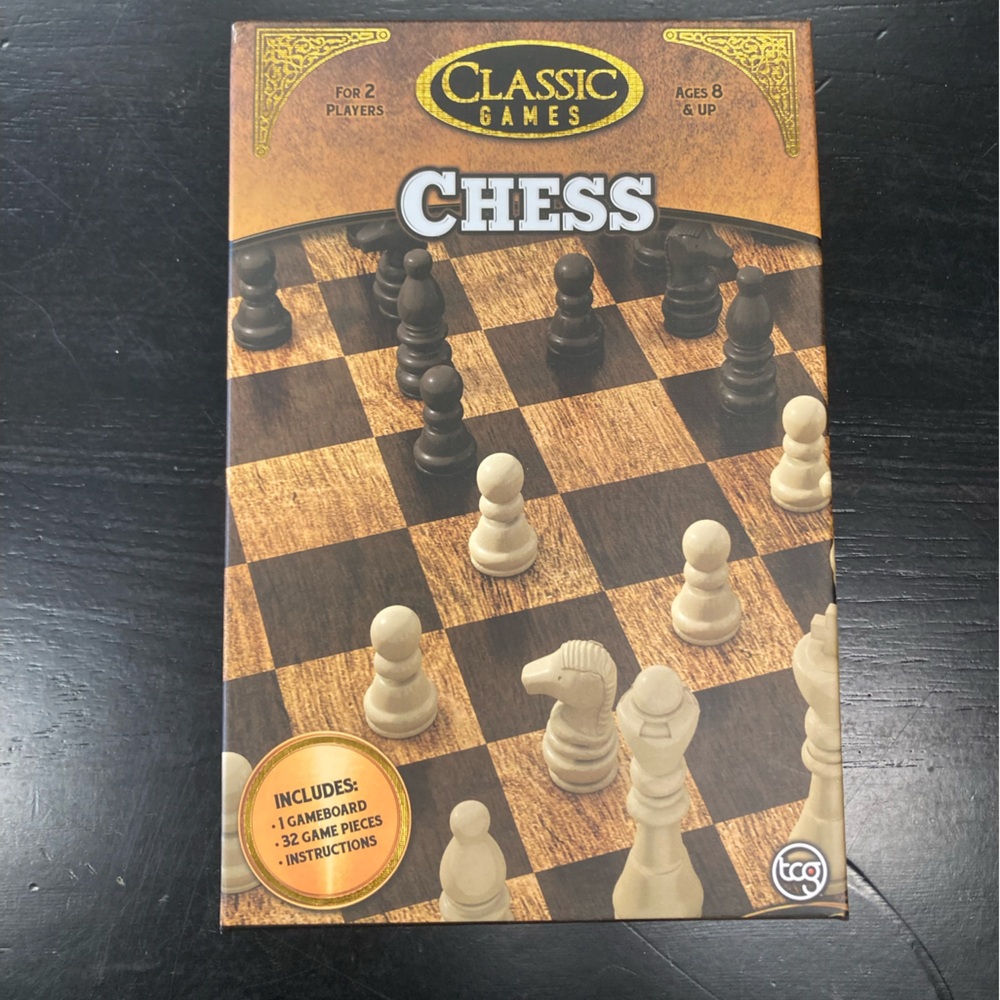 Classic Chess Board Game - Black and Cream